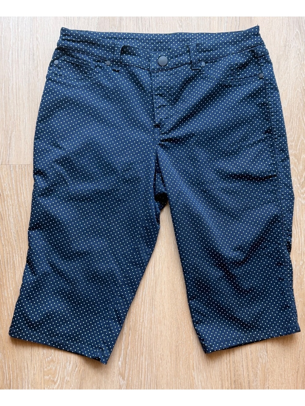 Polka Dot Capris Christopher & Banks Navy Blue Size 10